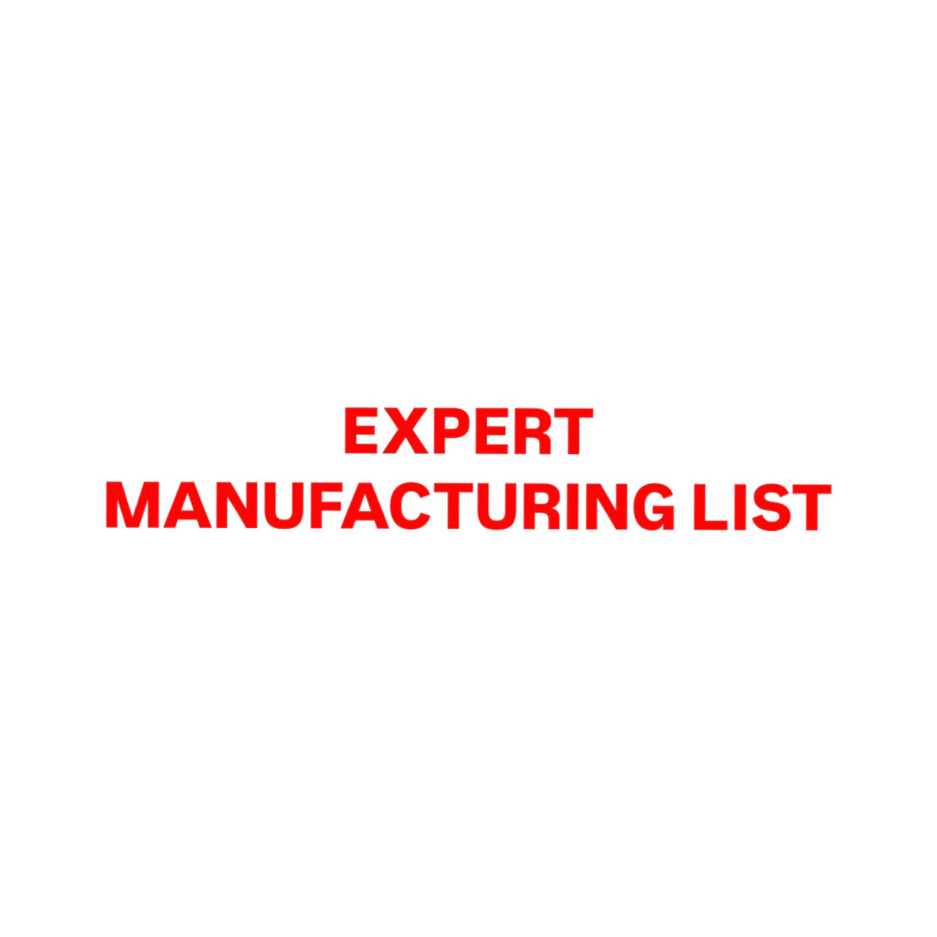 Manufacturing List