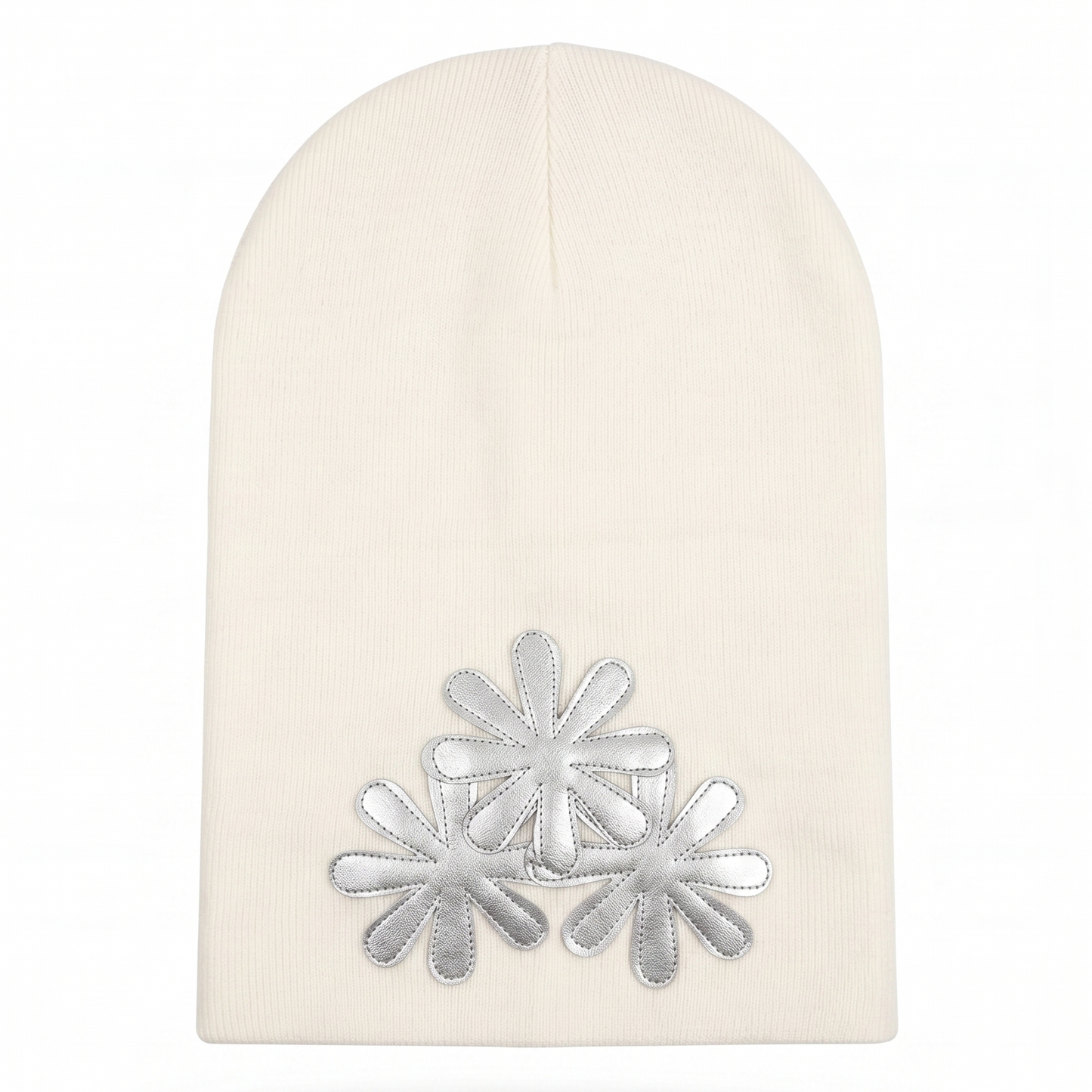 WHITE/SILVER CV (LONG) BEANIE
