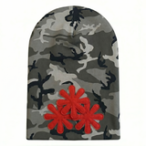 GREY CAMO/RED CV (LONG) BEANIE