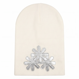 WHITE/SILVER CV (LONG) BEANIE