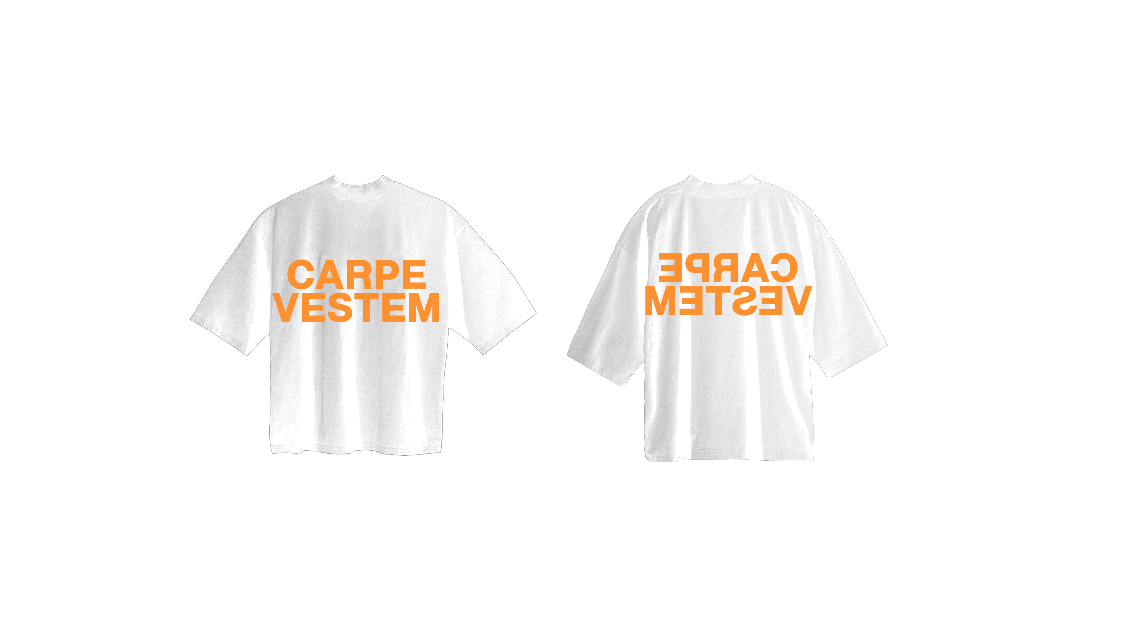 White/Orange Mirror Tee