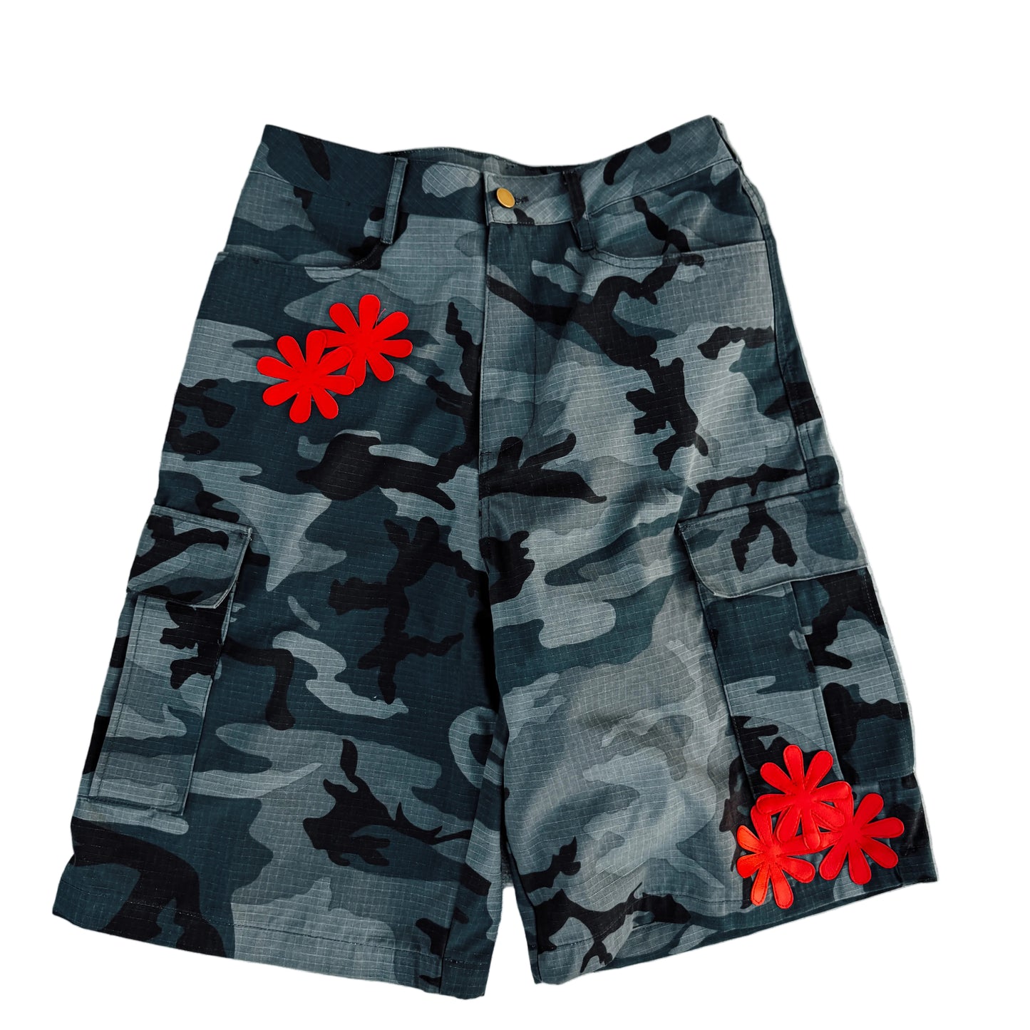 Grey Camo Petals Shorts