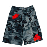 Grey Camo Petals Shorts