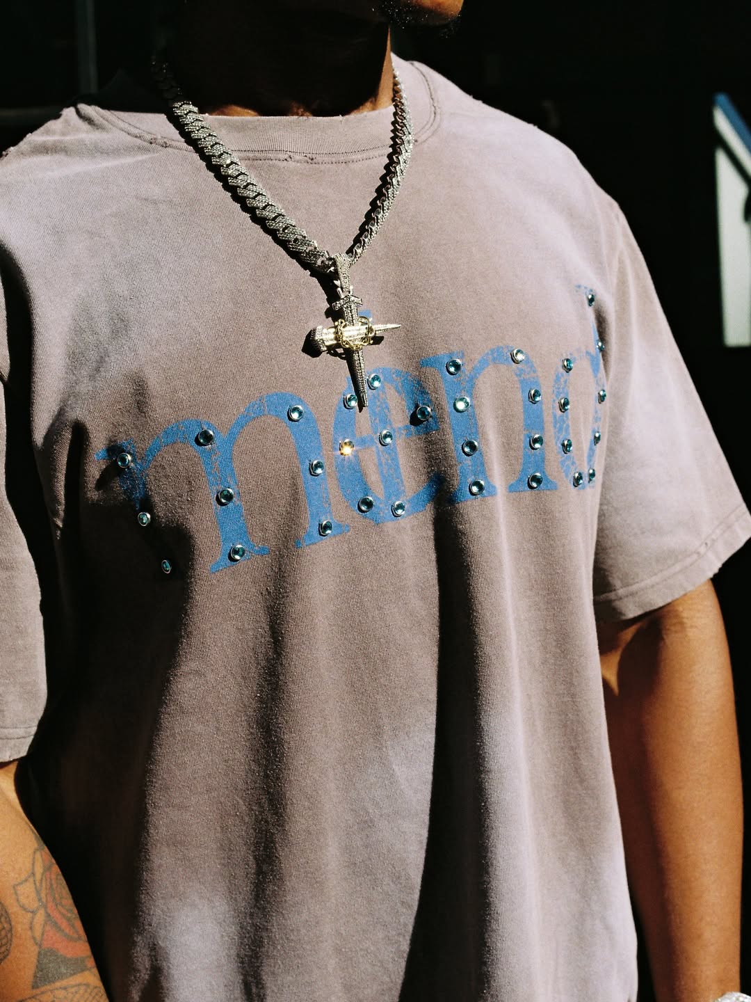 ME(I)ND TEE - GREY/TURQUOISE
