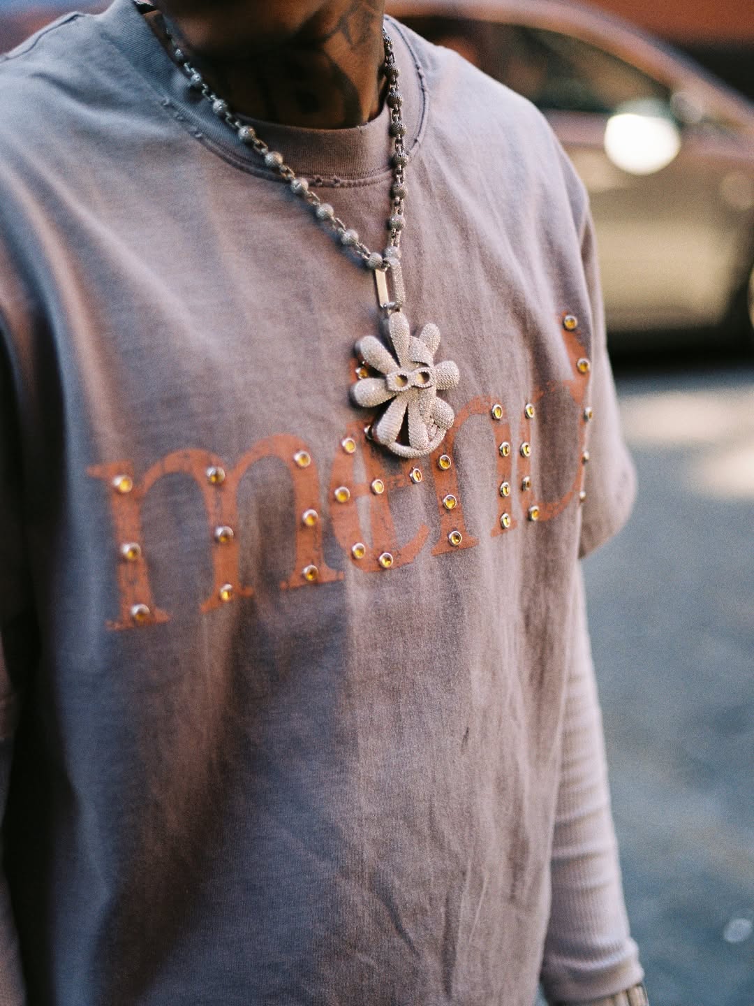 ME(I)ND TEE - GREY/SALMON