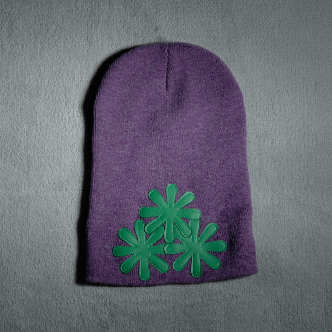 PURPLE/GREEN CV (LONG) BEANIE