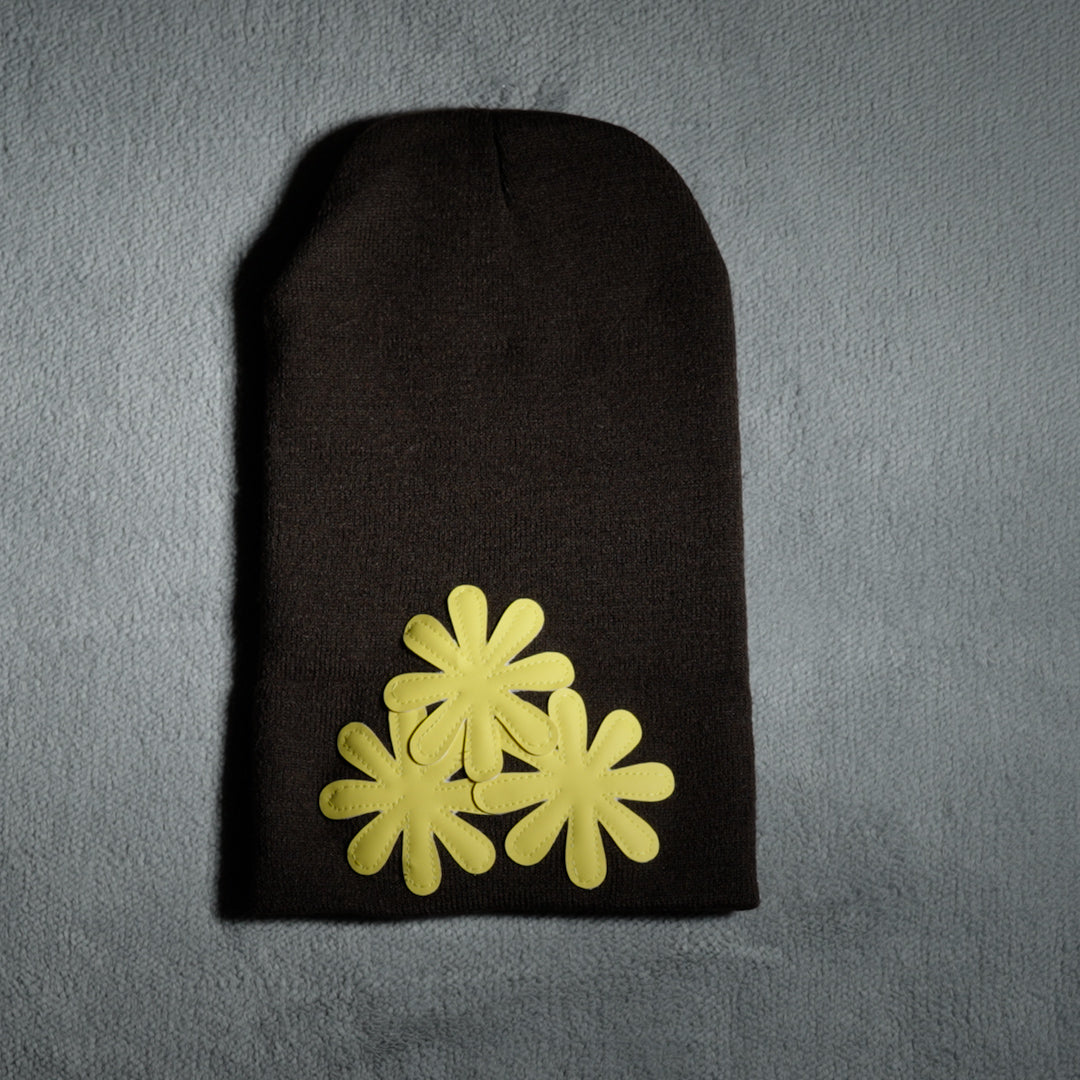 BROWN/YELLOW CV (LONG) BEANIE