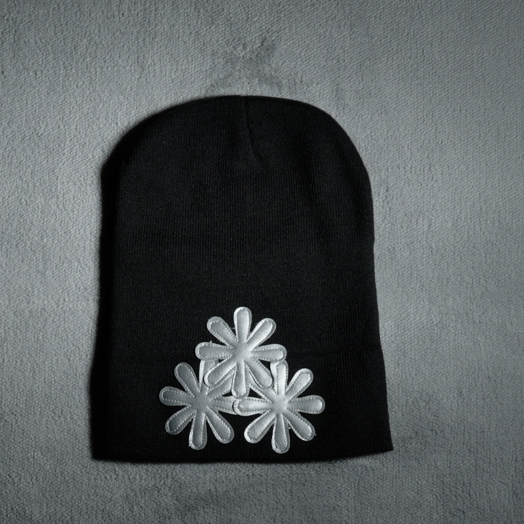 BLACK/SILVER CV (LONG) BEANIE