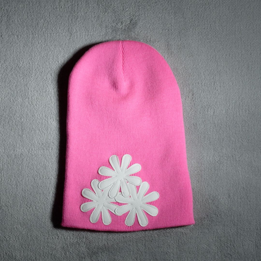PINK/WHITE CV (LONG) BEANIE