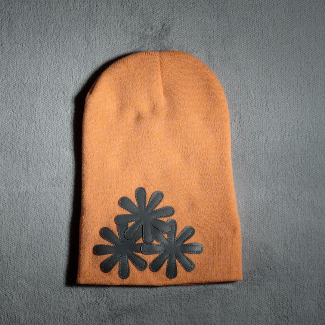 SALMON/GREY CV (LONG) BEANIE