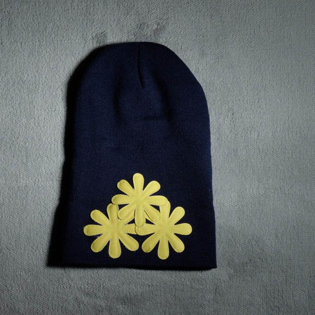 NAVY/YELLOW CV (LONG) BEANIE