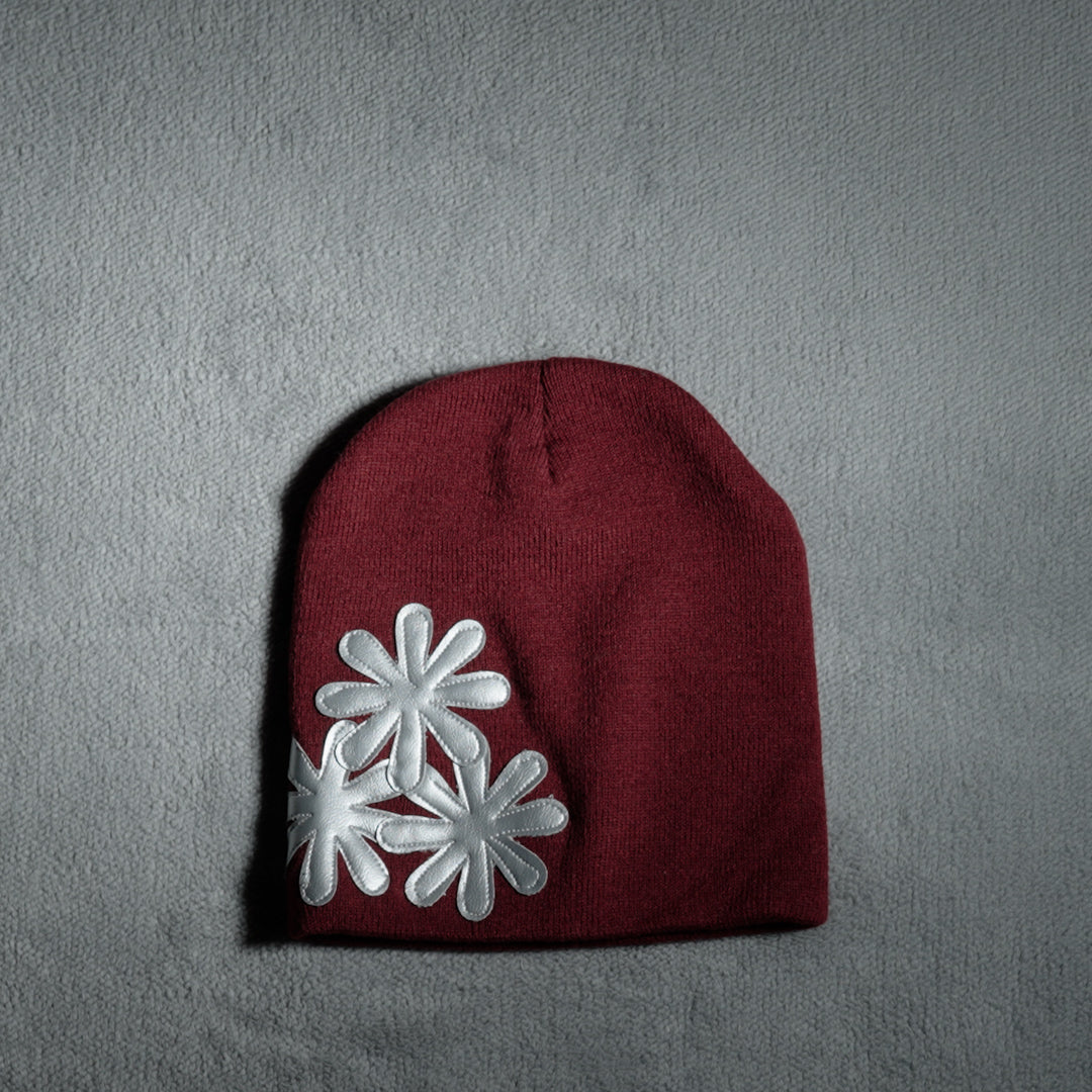 MAROON/SILVER CV BEANIE