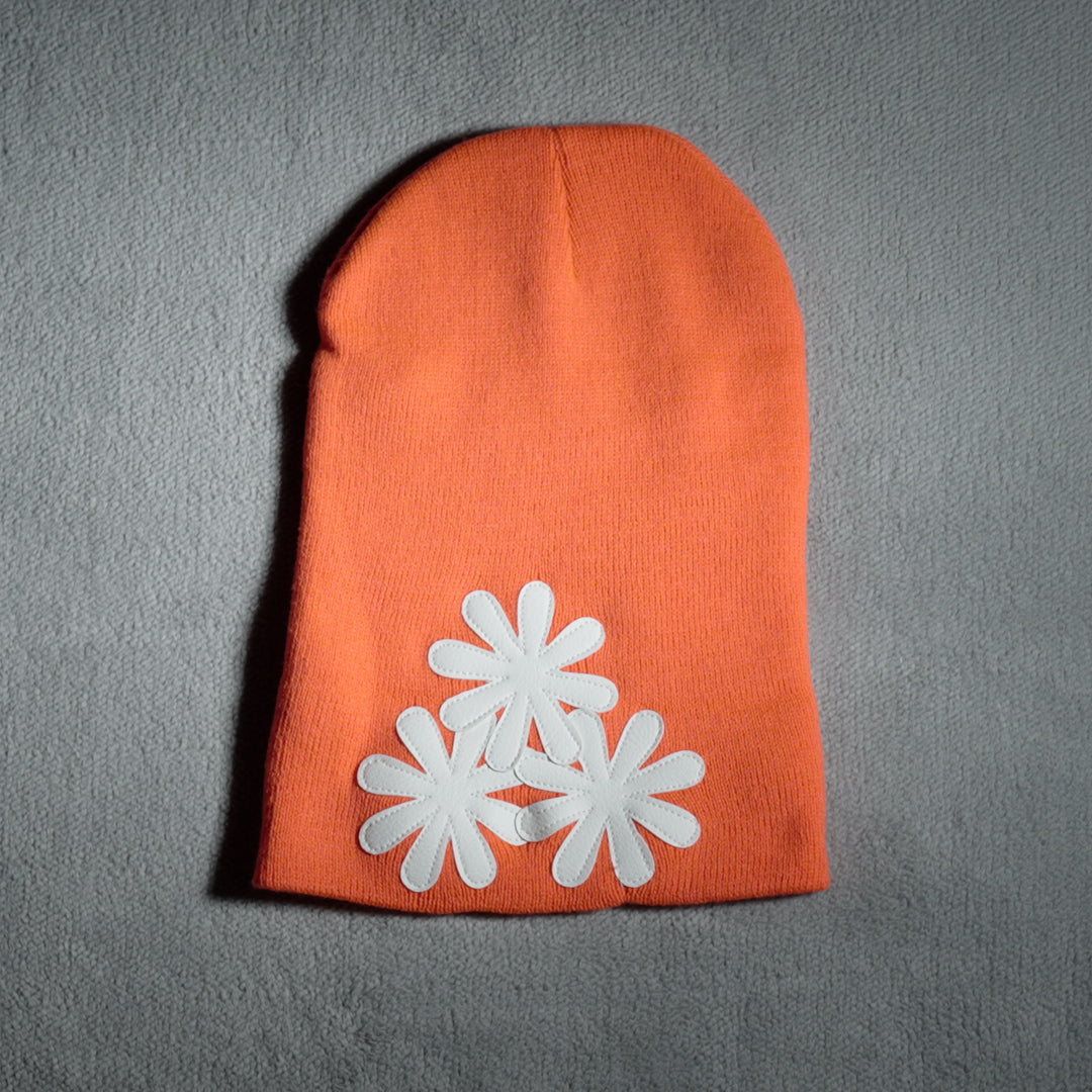 ORANGE/WHITE CV (LONG) BEANIE