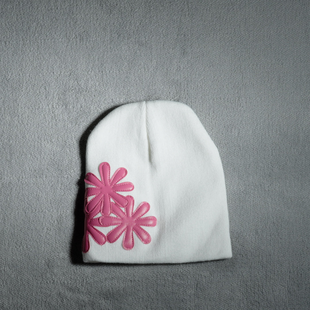 WHITE/PINK CV BEANIE