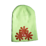 LIME GREEN/RED CV (LONG) BEANIE