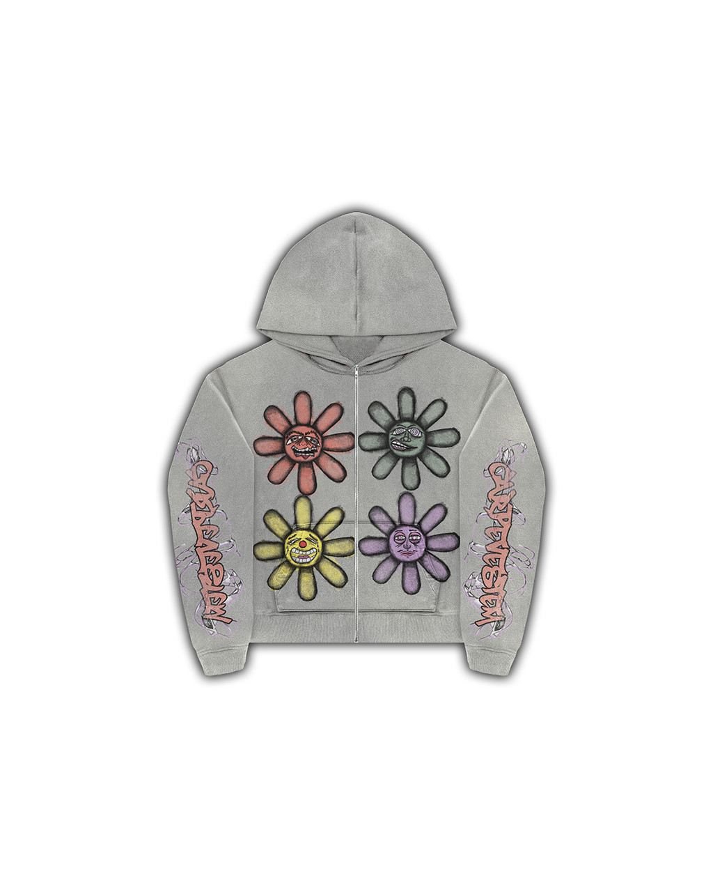 Gray Mood Zip-Up Hoodie