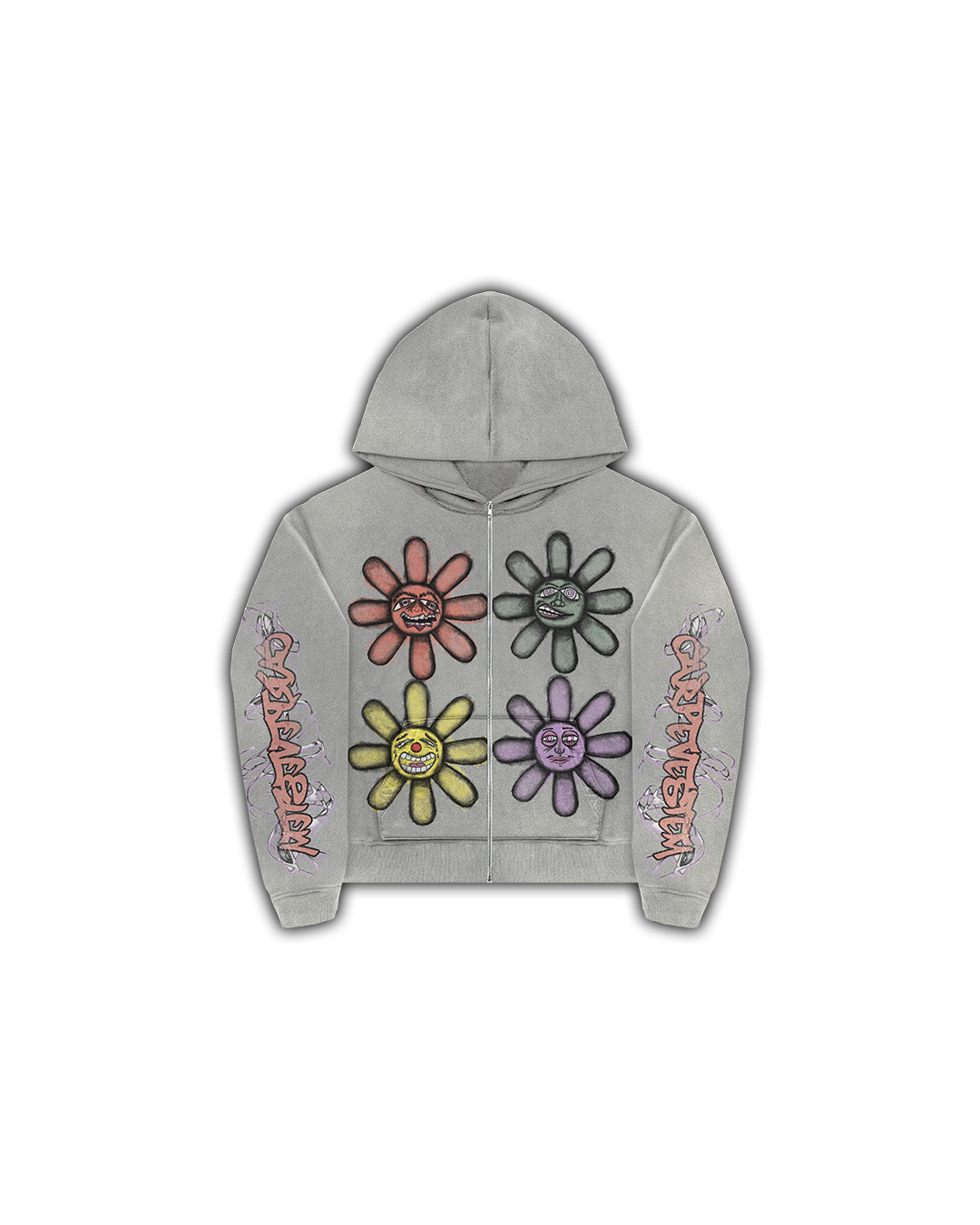 Gray Mood Zip-Up Hoodie