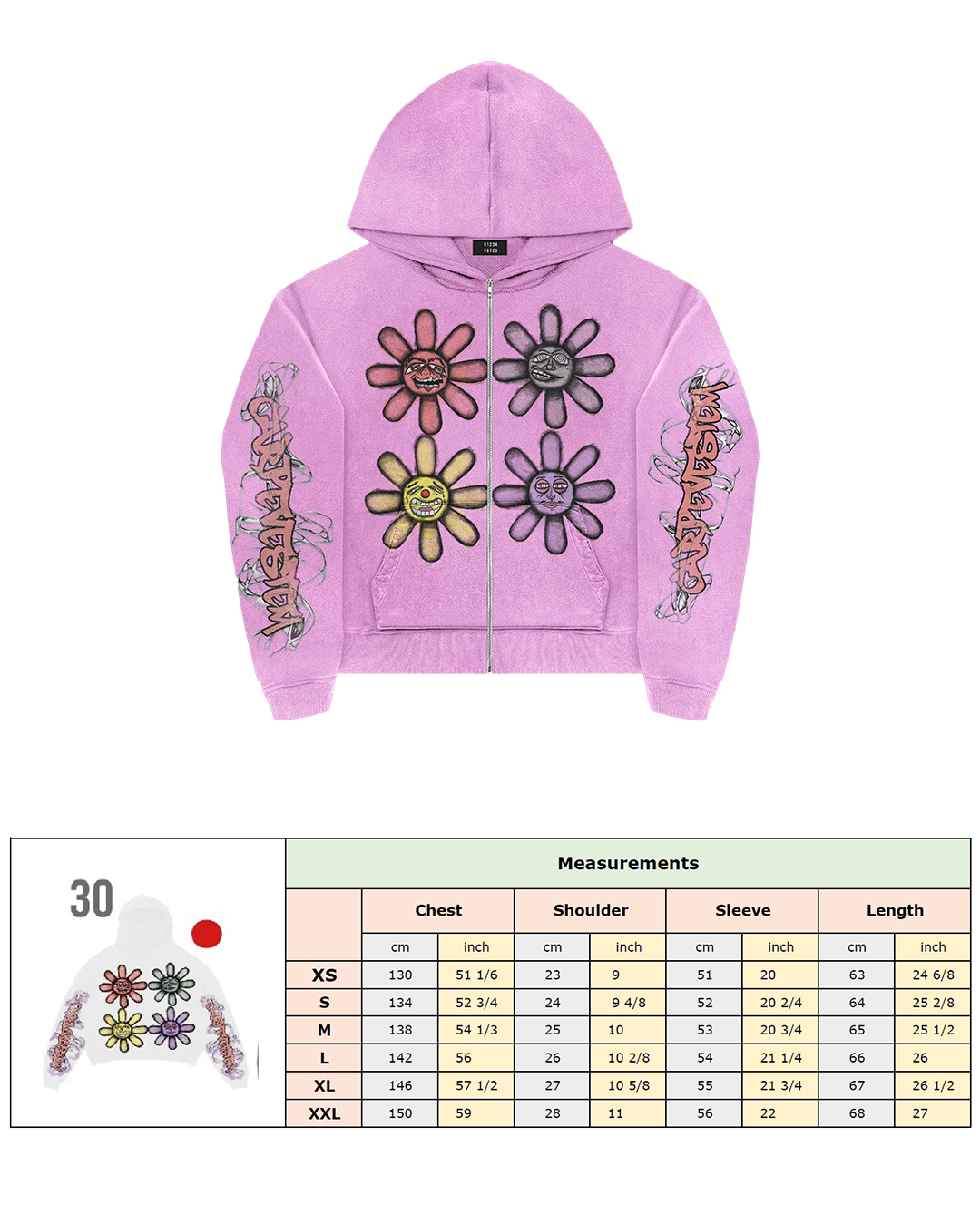 Pink Mood Zip-Up Hoodie