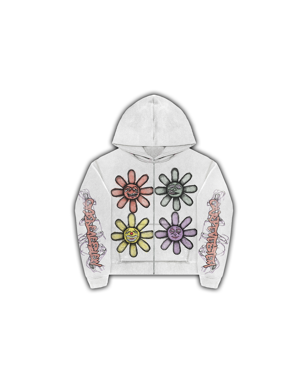 White Mood Zip-Up Hoodie